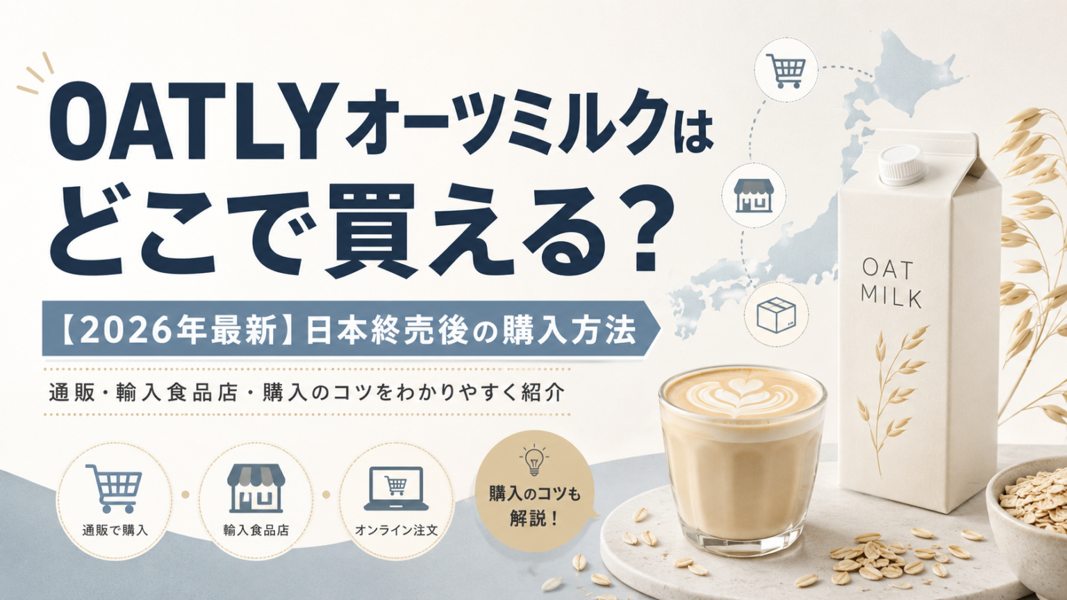 OATLYオーツミルクの購入方法を紹介する記事のアイキャッチ