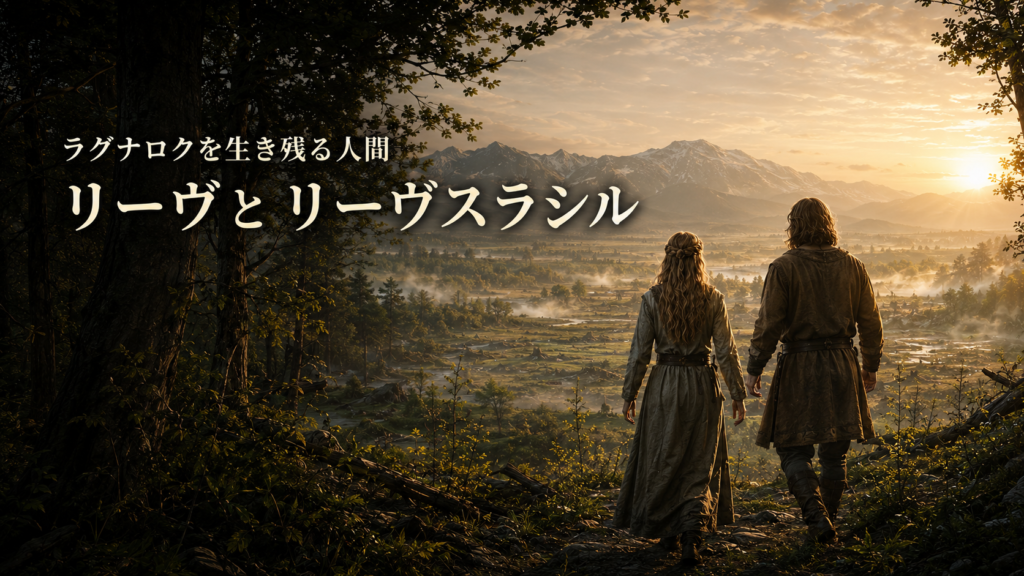 ラグナロク後の新しい世界へ歩み出すリーヴとリーヴスラシル